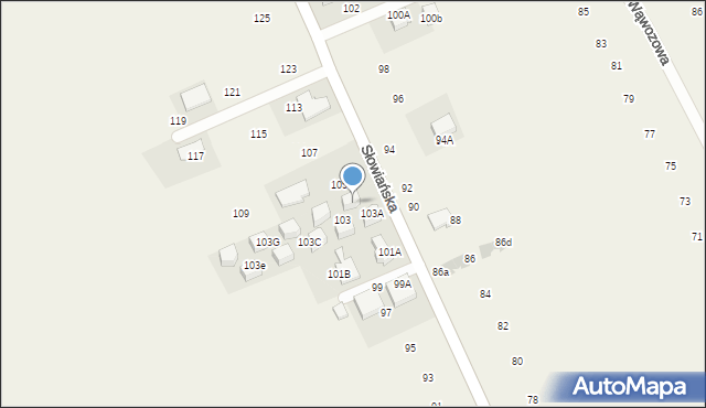 Modlniczka, Słowiańska, 103J, mapa Modlniczka