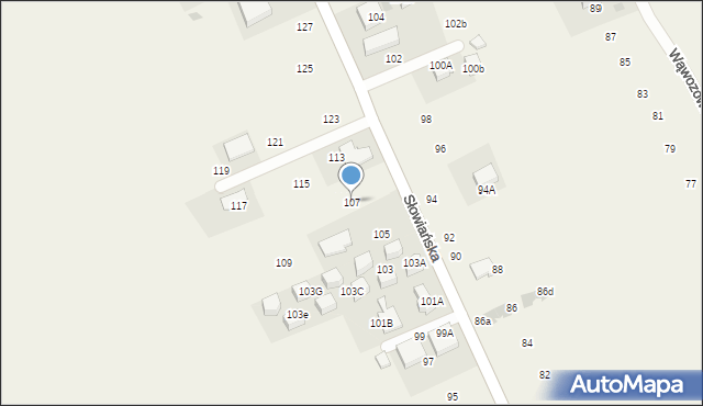 Modlniczka, Słowiańska, 107, mapa Modlniczka