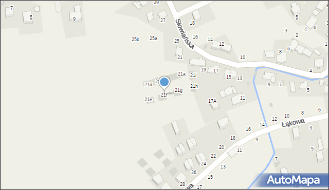 Modlniczka, Słowiańska, 21f, mapa Modlniczka