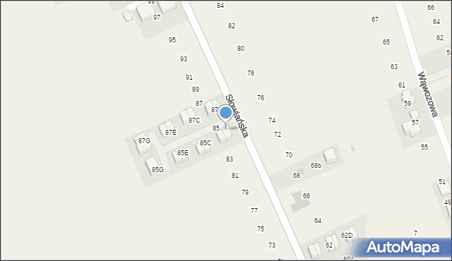 Modlniczka, Słowiańska, 85A, mapa Modlniczka