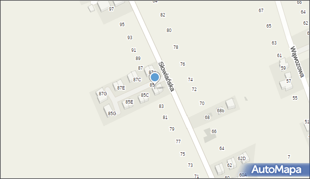 Modlniczka, Słowiańska, 85B, mapa Modlniczka