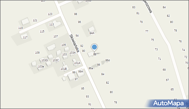 Modlniczka, Słowiańska, 88, mapa Modlniczka