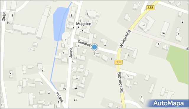 Mojęcice, Słoneczna, 2, mapa Mojęcice