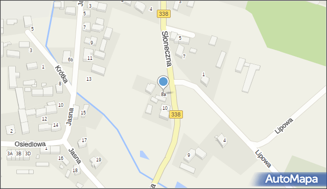 Mojęcice, Słoneczna, 8a, mapa Mojęcice