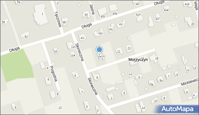 Morzyczyn, Słoneczna, 17, mapa Morzyczyn