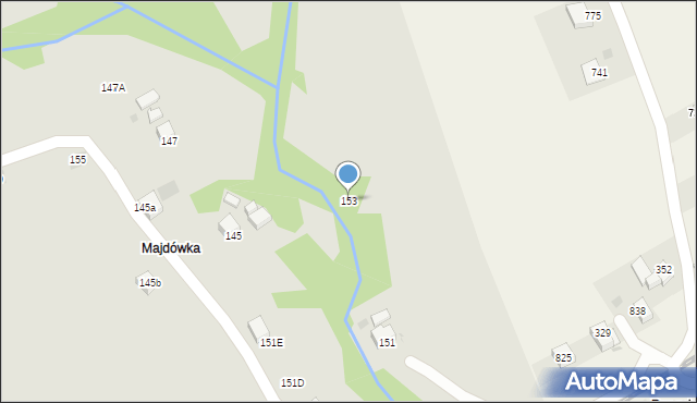 Mszana Dolna, Słomka, 153, mapa Mszana Dolna