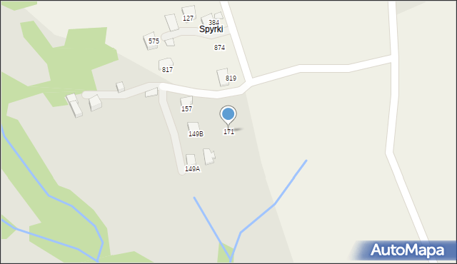 Mszana Dolna, Słomka, 171, mapa Mszana Dolna