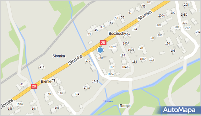 Mszana Dolna, Słomka, 180, mapa Mszana Dolna