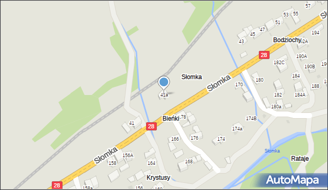 Mszana Dolna, Słomka, 41a, mapa Mszana Dolna