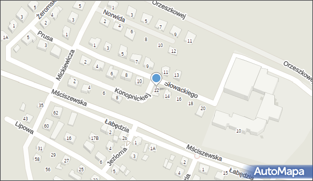 Murowana Goślina, Słowackiego Juliusza, 12, mapa Murowana Goślina