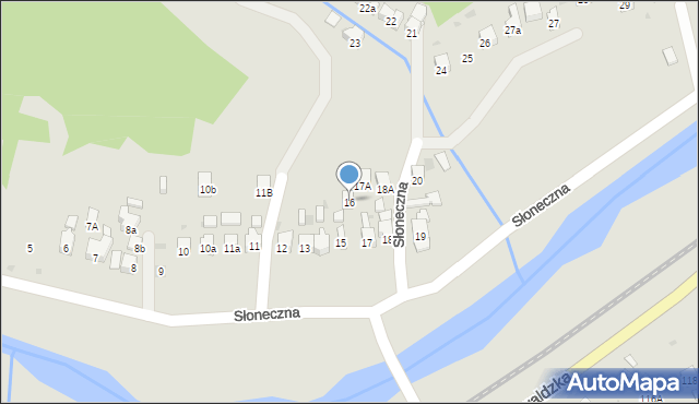 Muszyna, Słoneczna, 16, mapa Muszyna