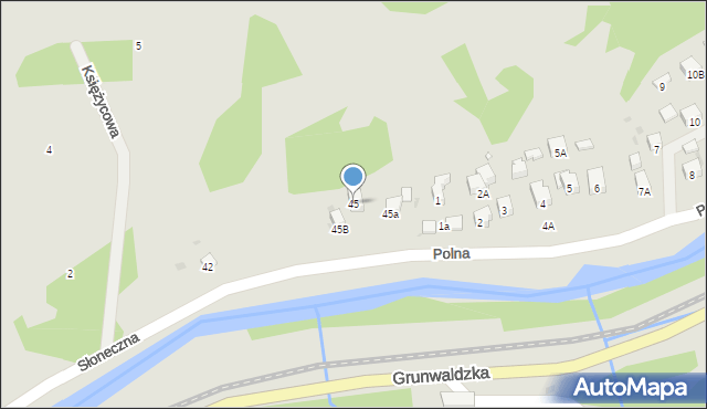 Muszyna, Słoneczna, 45, mapa Muszyna