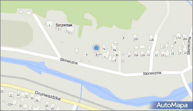 Muszyna, Słoneczna, 6, mapa Muszyna