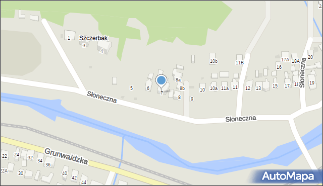 Muszyna, Słoneczna, 7, mapa Muszyna