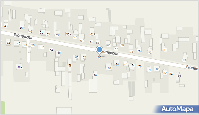 Mykanów, Słoneczna, 66, mapa Mykanów