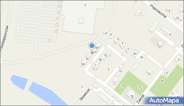 Mysiadło, Słowicza, 9E, mapa Mysiadło