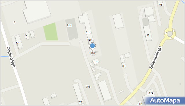 Myślenice, Słowackiego Juliusza, 81a, mapa Myślenice