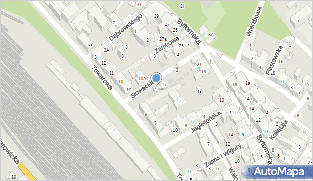 Mysłowice, Słowackiego Juliusza, 3, mapa Mysłowice