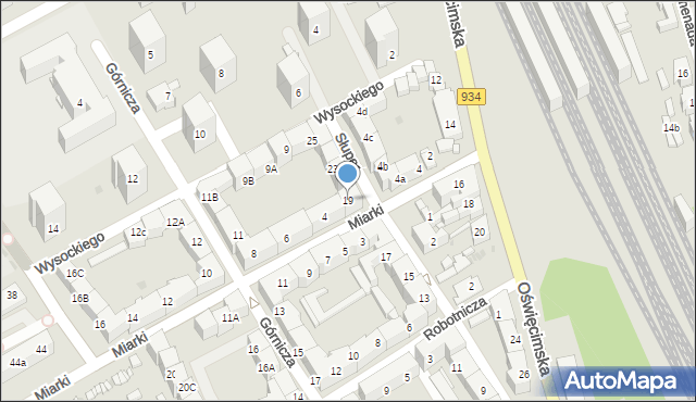 Mysłowice, Słupecka, 19, mapa Mysłowice