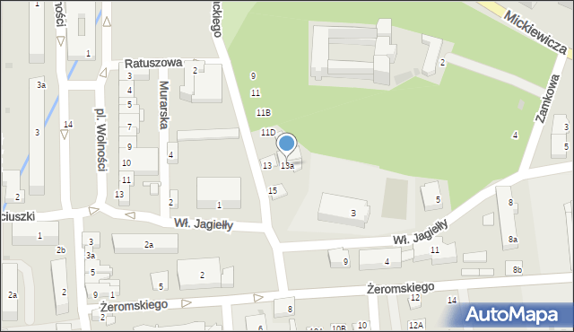 Nidzica, Słowackiego Juliusza, 13a, mapa Nidzica
