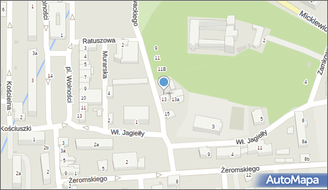 Nidzica, Słowackiego Juliusza, 18, mapa Nidzica