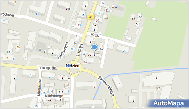 Nidzica, Słowackiego Juliusza, 3, mapa Nidzica