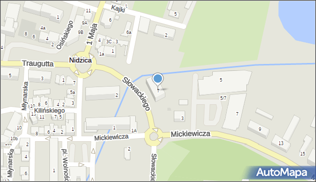 Nidzica, Słowackiego Juliusza, 7, mapa Nidzica