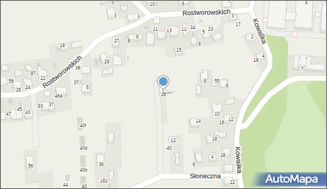 Niegoszowice, Słoneczna, 16, mapa Niegoszowice