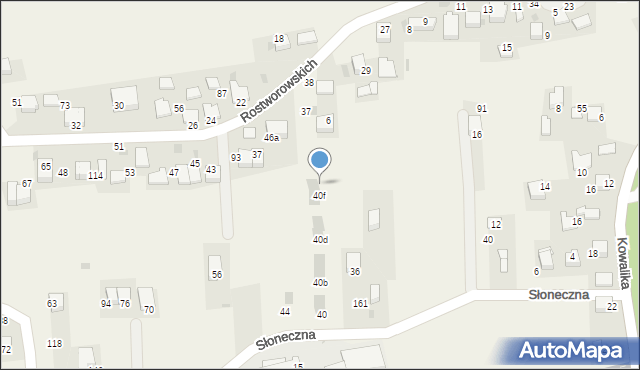 Niegoszowice, Słoneczna, 40g, mapa Niegoszowice