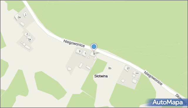 Niegowonice, Słotwina, 8, mapa Niegowonice