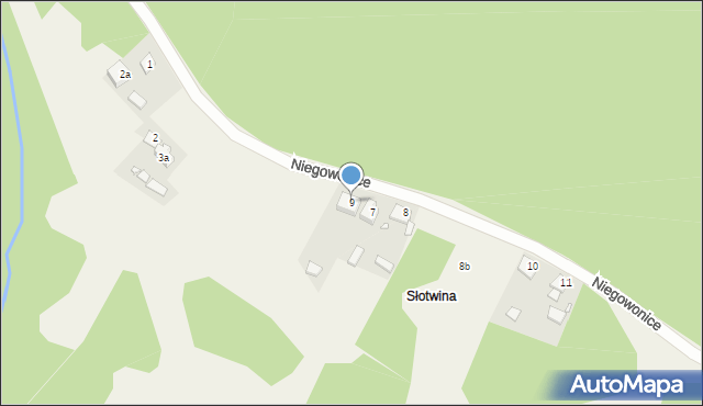 Niegowonice, Słotwina, 9, mapa Niegowonice