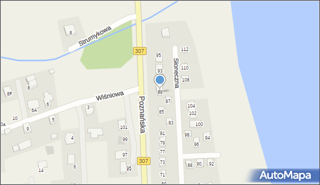 Niepruszewo, Słoneczna, 89, mapa Niepruszewo