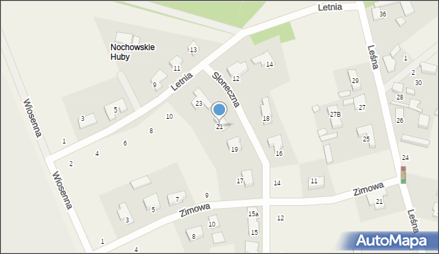 Nochowo, Słoneczna, 21, mapa Nochowo