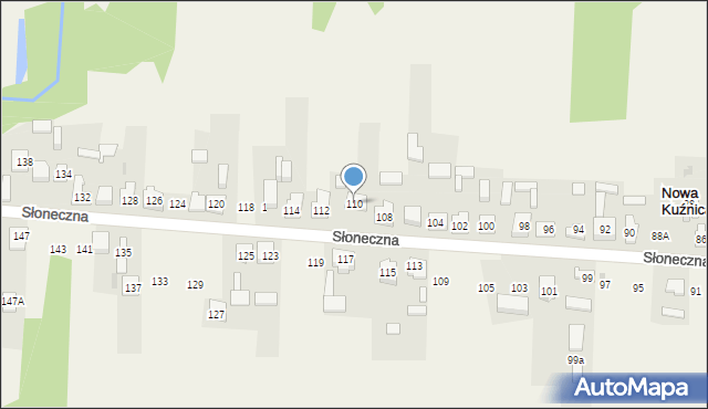 Nowa Kuźnica, Słoneczna, 110, mapa Nowa Kuźnica