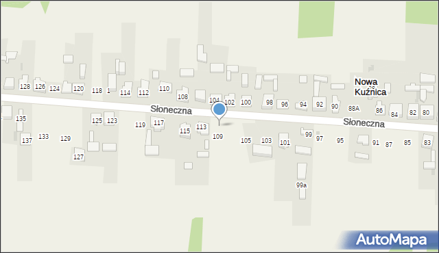 Nowa Kuźnica, Słoneczna, 111, mapa Nowa Kuźnica