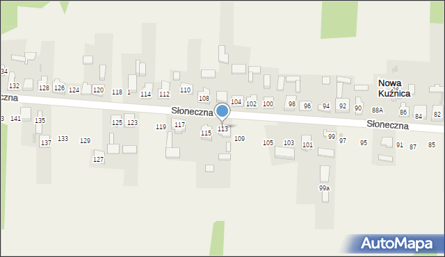 Nowa Kuźnica, Słoneczna, 113, mapa Nowa Kuźnica