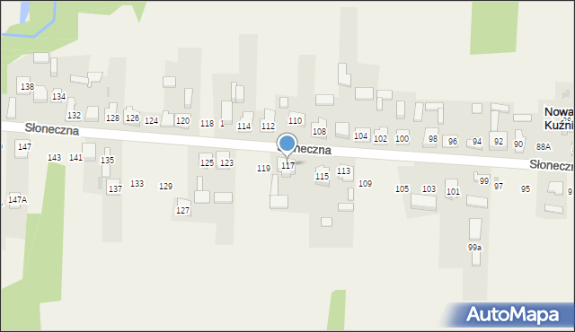 Nowa Kuźnica, Słoneczna, 117, mapa Nowa Kuźnica