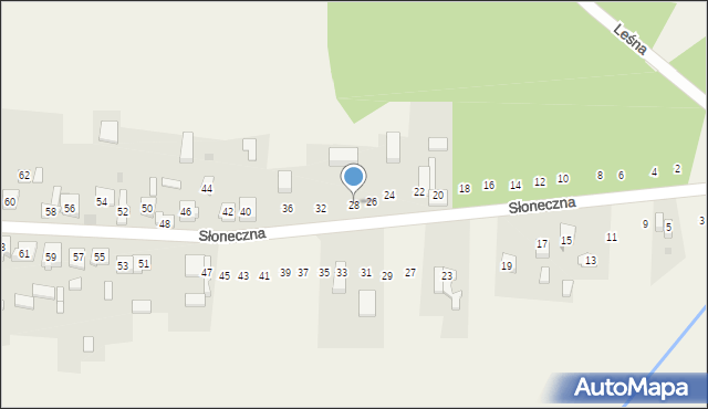 Nowa Kuźnica, Słoneczna, 28, mapa Nowa Kuźnica