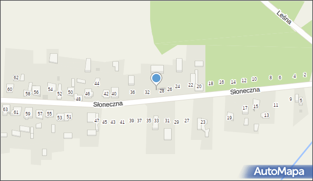 Nowa Kuźnica, Słoneczna, 30, mapa Nowa Kuźnica