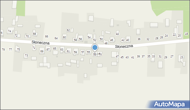 Nowa Kuźnica, Słoneczna, 53, mapa Nowa Kuźnica