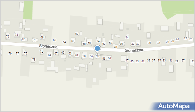 Nowa Kuźnica, Słoneczna, 55, mapa Nowa Kuźnica