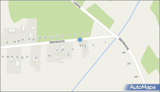 Nowa Kuźnica, Słoneczna, 9, mapa Nowa Kuźnica