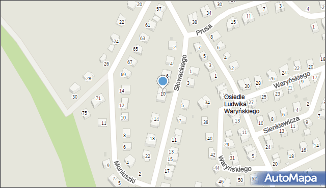 Nowa Ruda, Słowackiego Juliusza, 10, mapa Nowa Ruda