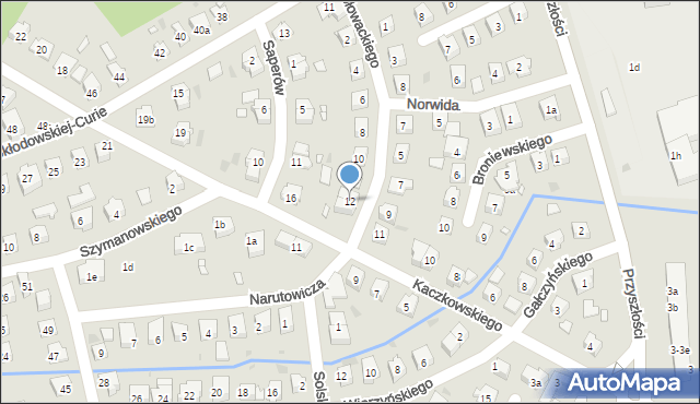 Nowa Sól, Słowackiego Juliusza, 12, mapa Nowa Sól