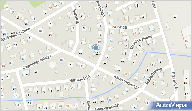 Nowa Sól, Słowackiego Juliusza, 12a, mapa Nowa Sól