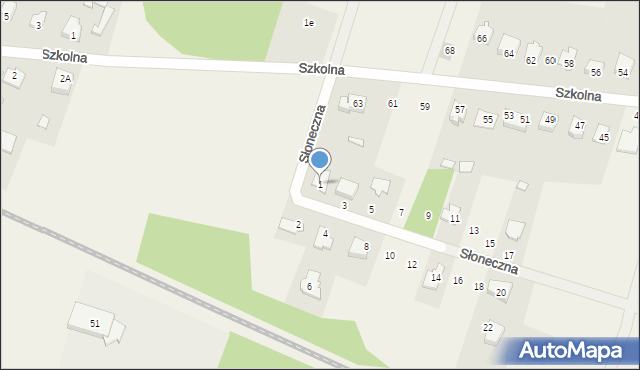 Nowa Wieś, Słoneczna, 1, mapa Nowa Wieś