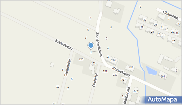 Nowa Wola, Słonecznikowa, 1, mapa Nowa Wola