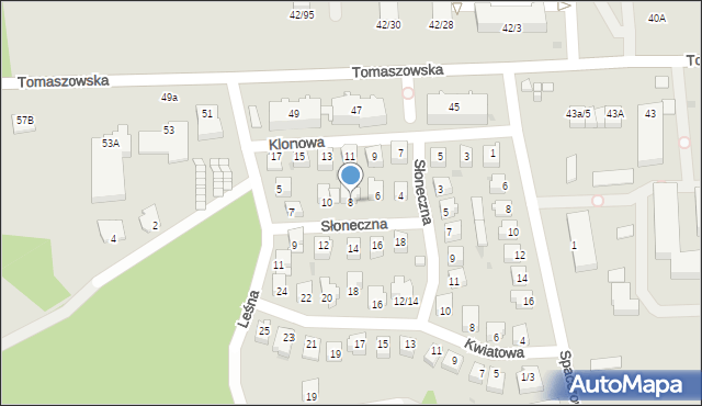 Nowe Miasto nad Pilicą, Słoneczna, 8, mapa Nowe Miasto nad Pilicą