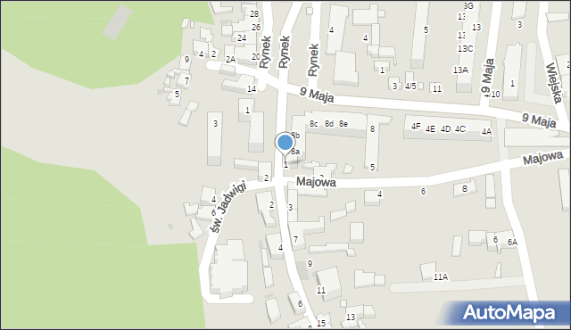 Nowogród Bobrzański, Słowackiego Juliusza, 1, mapa Nowogród Bobrzański