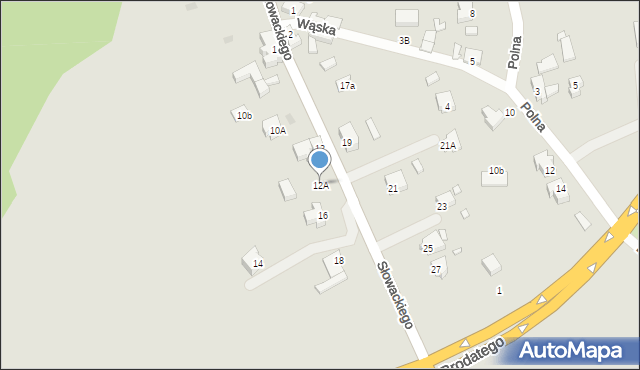 Nowogród Bobrzański, Słowackiego Juliusza, 12A, mapa Nowogród Bobrzański